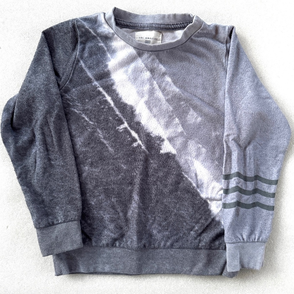 Sol Angeles Grey Tie Dye Crewneck Pullover
